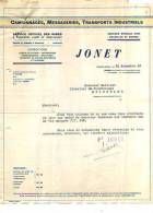 Charleroi - 1936 - Transport Jonet - Transport