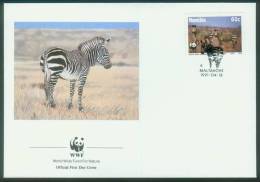 Namibia  1991  WWF - Bergzebra  (4 FDC  Kpl. )  Mi: 702-05 (7,50 EUR) - Namibia (1990- ...)