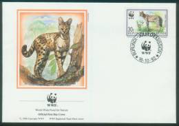 Burundi  1992  WWF - Serval  (4 FDC  Kpl. )  Mi: 1758-61 (12,00 EUR) - Gebruikt