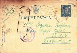 ENTIERS POSTAUX,POSTAL STATIONERY,CENSORED,VERY RARE COMMUNIST PROPAGAND,1941,ROMANIA - Cartas & Documentos