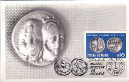 HISTRIA,REGIONAL HISTORY MUSEUM,COINS,CM,CARTES MAXIMUM,MAXICARD,1982,ROMANIA - Prehistory