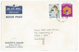 LETTERA VIAGGIATA  INDIA   - ANNO 1987 - VERSO ITALIA - Storia Postale