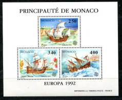 1257 - MONACO - 2070-72 Gezähnt, Postfrisch - EUROPA-CEPT 1992 - Mnh Mini Sheet - Andere & Zonder Classificatie