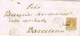 0401. Carta Entera LERIDA 1862, Fechador Y Rueda De Carreta 32 - Storia Postale