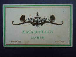 Carte Parfumée - LUBIN - AMARYLLIS - - Profumeria Antica (fino Al 1960)