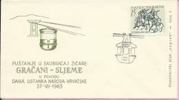 OPENING OF ROPEWAY GRAČANI - SLJEME, Gračani, 27.7.1963., Yugoslavia, Cover - Autres & Non Classés