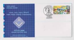 2009 Freemasonry, Special Cover, The Grand Lodge Elephant Symbol Nerologist Health Medicine, Health, - Elefanten