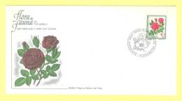 Topic: Roses Flower On Stamp And Cache - 1977 Fine FDC - Briefe U. Dokumente