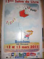 Affiche DELAMBRE Salon Du Livre Bondues 2011 - Afiches & Offsets