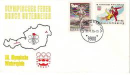 Olympiade 1976 Innsbruck,Olympic Flame,torch,LIENZ OST TIROL,Olympisches Feuer Durch Österreich - Hiver 1976: Innsbruck