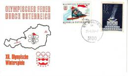 Olympiade 1976 Innsbruck, Olympic Flame, Torch, ST.PÖLTEN, Olympisches Feuer Durch Österreich - Hiver 1976: Innsbruck