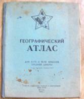 ROMANIA-GEOGRAPHIC SCHOOL ATLAS,1954 PERIOD,RUSSIAN EDITION - Old Books