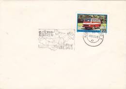 BUS,POSTMARK ON COVER,1980,ROMANIA - Busses