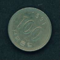 SOUTH KOREA  -  1991  100 Won  Circulated As Scan - Coreal Del Sur