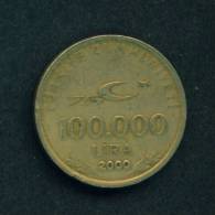 TURKEY  -  2000  100,000 Lira  Circulated As Scan - Turkije
