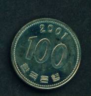 SOUTH KOREA  -  2001  100 Won  Circulated As Scan - Coreal Del Sur