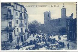 Carte Postale Ancienne Clermont L´Hérault - Le Planol - Marché, Commerces - Clermont L'Hérault
