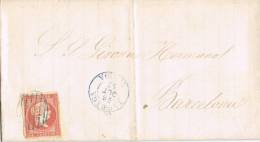 0399. Carta Entera TARREGA (Lerida) 1857. Sello 4 C. VARIEDAD - Lettres & Documents