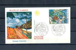 VARIÉTÉS FRANCE PREMIER JOUR   OEUVRE DE VLAMINCK 18 . 12 . 1976 PARIS - Lettres & Documents