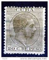 CUBA, 1883-1888, 20 CTS SEPIA. EDIFIL 104* - Cuba (1874-1898)