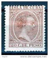 CUBA, 1894 ALFONSO XIII  20 CTS, VALORES PRINCIPALES - Cuba (1874-1898)