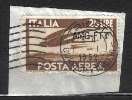 BIN8A4 - TRIESTE , Posta Aerea Il 25 Lire N. 5 Su Frammento. - Poste Aérienne