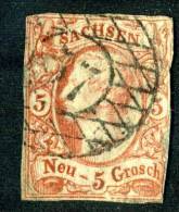 GS-367)  SAXONY  1856  Mi.# 12 / Sc.#13  Used~ - Saxe