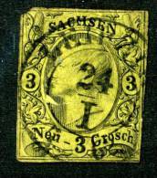 GS-371A)  SAXONY  1855  Mi.# 11 / Sc.#12  Used~ - Saxony