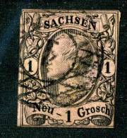 GS-384)  SAXONY  1855  Mi.# 9 IIa / Sc.#10  Used~ - Saxe