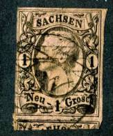 GS-385)  SAXONY  1855  Mi.# 9 I / Sc.#10  Used~ - Sachsen