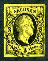 GS-390)  SAXONY  1851  Mi.# 6 / Sc.#8  Used~ - Saxony