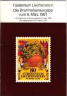 Liechtenstein Brochures About The Stamps Issues 1981 Europa - Coat Of Arms - Gutenberg Castle - Mosses And Lichens - Collections