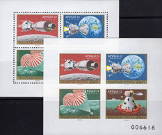 Imperf.Apollo13 Raumfahrt 1970 Magyar 2594/7KB A+B ** 20€ Mondfähre Raumkapsel Bloc Moon Space Sheetlets Bf Hungary - Feuillets Souvenir