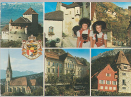 Liechtenstein Postcard Vaduz - Castle - Cathedral - Red House - Government Building - Liechtenstein