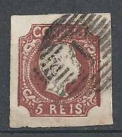 PORTUGAL - 1856-1858,  D. Pedro V. Cabelos Anelados.  5 R.   Tipo II, Cast.º  Verm.º    (o)  MUNDIFIL  Nº 10a - Used Stamps