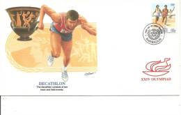 JO De Séoul-1988- Athlétisme-Course à Pied ( FDC Des Barbades à Voir) - Summer 1988: Seoul