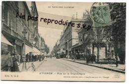 - Avignon - Rue De La République - Animation, Café,  échelle, Tramway, Vélo, écrite, 1922, Bon état, Scans. - Avignon