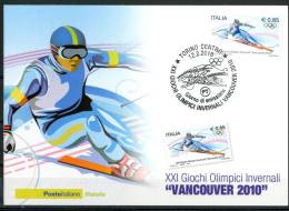 ITALIA / ITALY 2010 - XXI Giochi Olimpici Invernali "Vancouver 2010" - MAXIMUM CARD Come Da Scansione - Invierno 2010: Vancouver