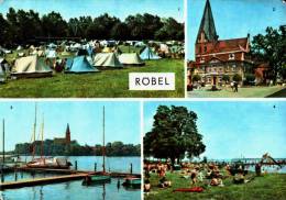 AK Röbel: Zeltplatz, Rathaus, Badeanstalt, Gel, 1970 - Roebel