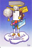 CPSM PAGES CLUB CARTOPHILE AIR FRANCE HOMME DANS LES NUAGES 757/1000  1984 - Pages