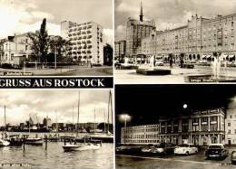 AK Rostock, HOG Bahnhofs-Hotel, Lange Straße, Rathaus, Gel, 1970 - Rostock