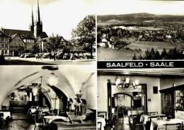 AK Saalfeld: Markt, HO-Hotel "Goldener Anker", Ung, 1975 - Saalfeld
