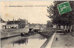 Cp Chatillon Coligny Canal De Briare Pont Du Puyrault En 1909 Peniches Animee - Chatillon Coligny