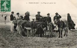 PARIS PLAGE (62) Scène De Plage Loueur D'anes Superbe Plan - Le Touquet