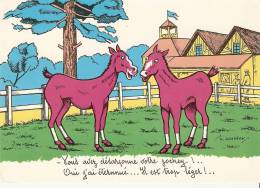 CPSM 10X15 . Ilust.  L. GOUGEON . Fantaisie HIPPISME . " Vous Avez Désarçonné Vore Jockey ! .... Il Est Trop Léger !.. " - Gougeon