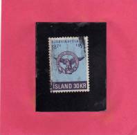 ISLANDA - ICELAND - ISLANDE 1971 100th Anniversary Patriotic Society USED - Usati