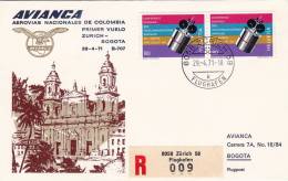 ZURICH  /  AVIANICA - BOGOTA  -  Cover _ Lettera - BOEING 707 - AVIANICA - First Flight Covers