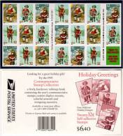 ETATS UNIS (USA) 1995 - Saison Des Voeux (Pere Noel) Carnet Timbre Auto Adhesif Neuf (Yvert C2442) - 3. 1981-...