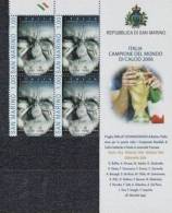 2006 - SAN MARINO - ITALIA CAMPIONE DEL MONDO - EMISSIONE COMUNE CON L´ITALIA - QUARTINA CON BANDELLA DESTRA. MNH - Unused Stamps