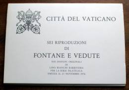 VATICANO 1976 - 6 OFFICIAL POSTCARDS "FOUNTAINS AND LANDSCAPES" LOT OF 5 - Interi Postali